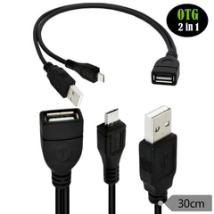 2-in-1 Micro USB to USB OTG Adapter with Power Cable | For Fire Stick, PlayStation Cl alternate view