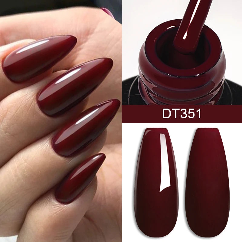 MEET ACROSS 7ml Wine Red Gel Nail Polish Long-Lasting French Style Gel Nail Supplies For Manicure DI