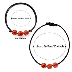 5/10pcs Football Baseball Basketball Beads Charm Adjustable Bracelets for Sports Them alternate view