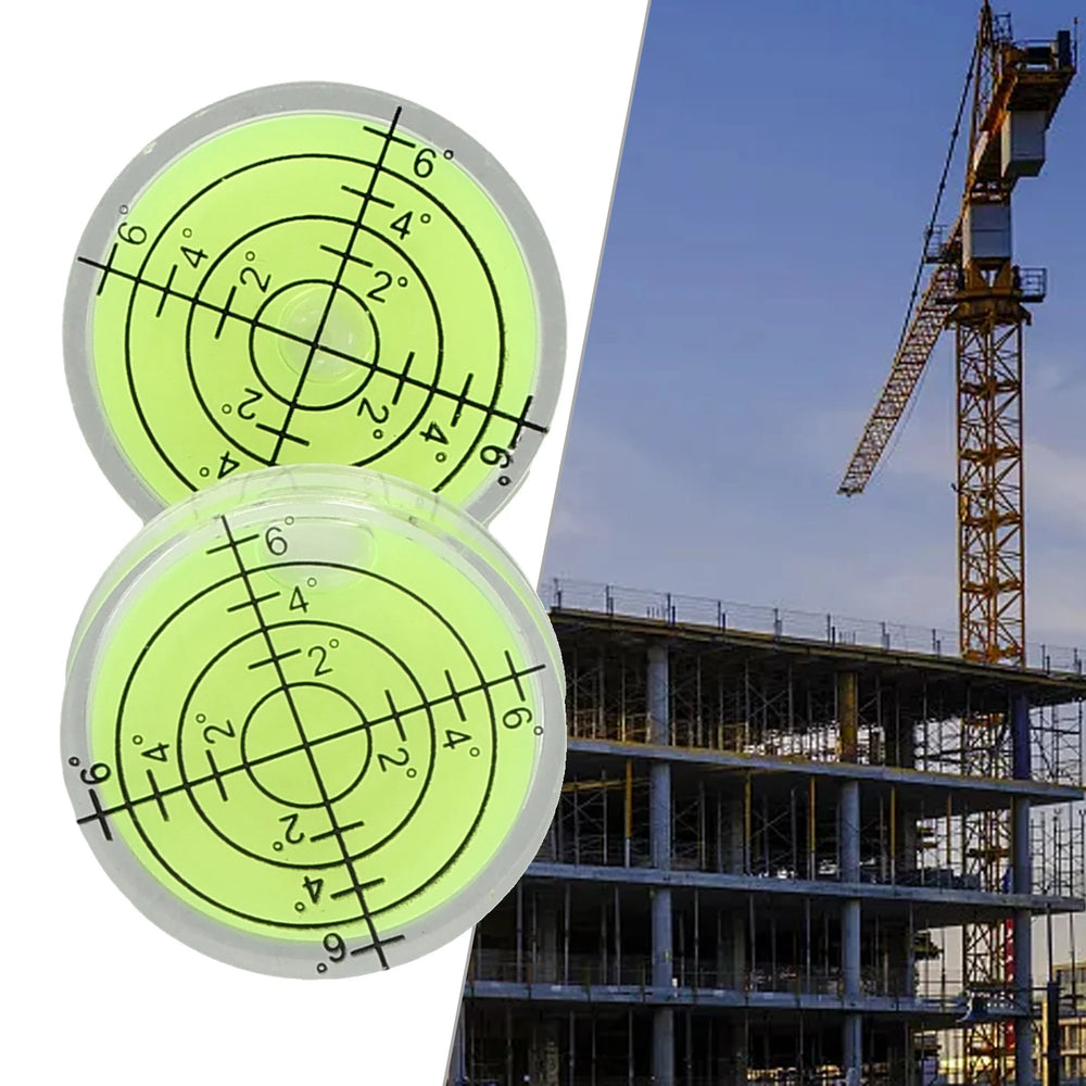 2pcs 32x7mm Mini Bubble Level | Horizontal Circular Level with Degree Scale for Pre additional angle