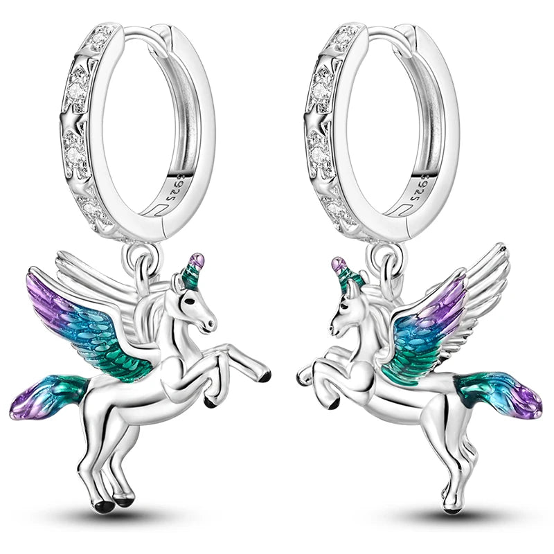 Hot Classic Original 925 Sterling Silver Earrings Colorful Circle Hoop Earrings For Wome detail view