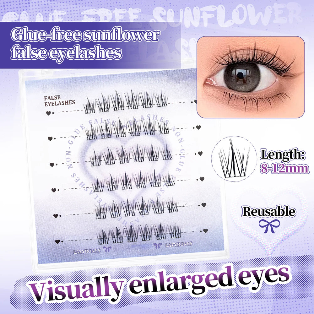 Glue Free False Eyelash | Natural Style Reusable Lashes for Beginners additional angle