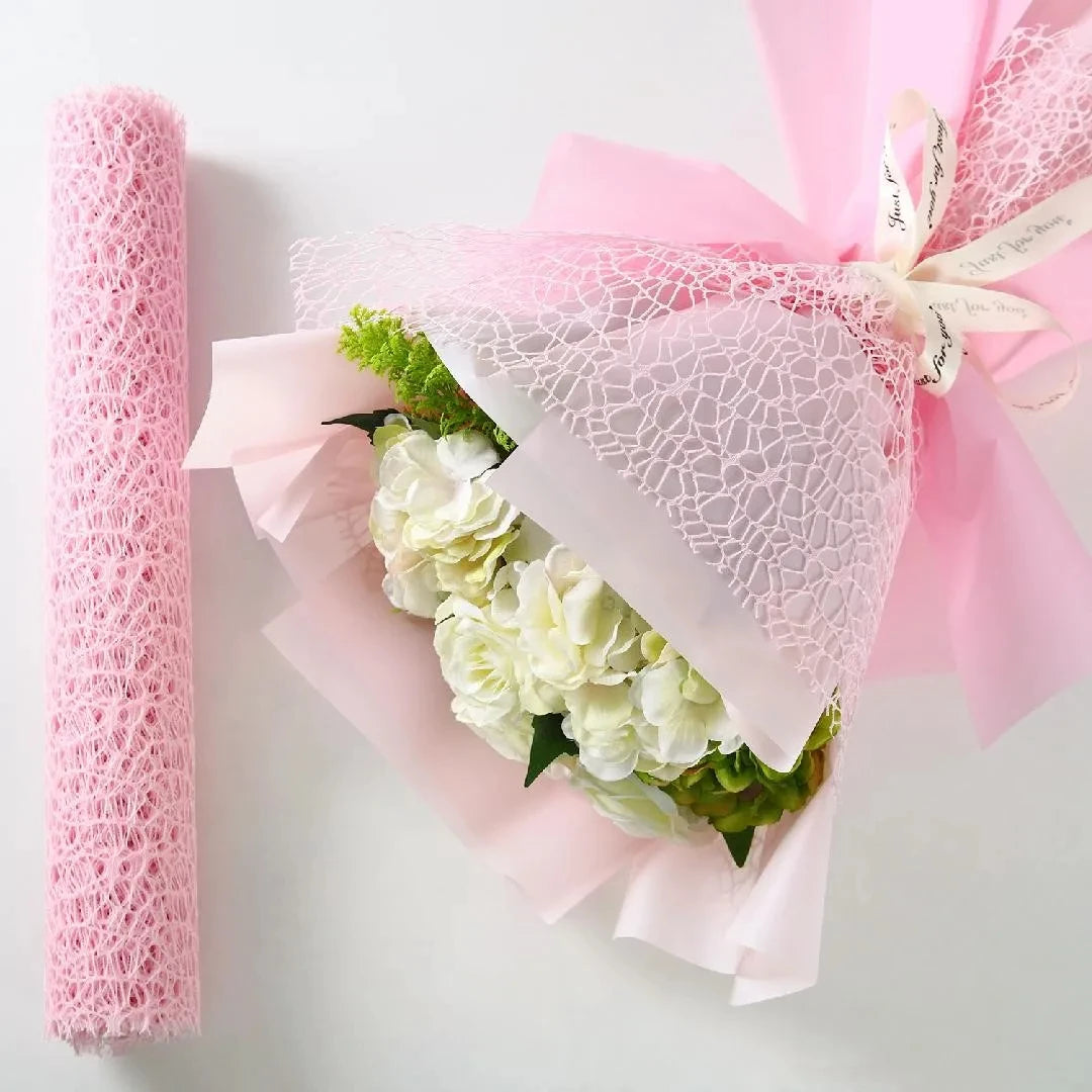 1 Roll Korean Style Jacquard Net Ribbon | Flower Bouquet Packaging DIY Material lifestyle view