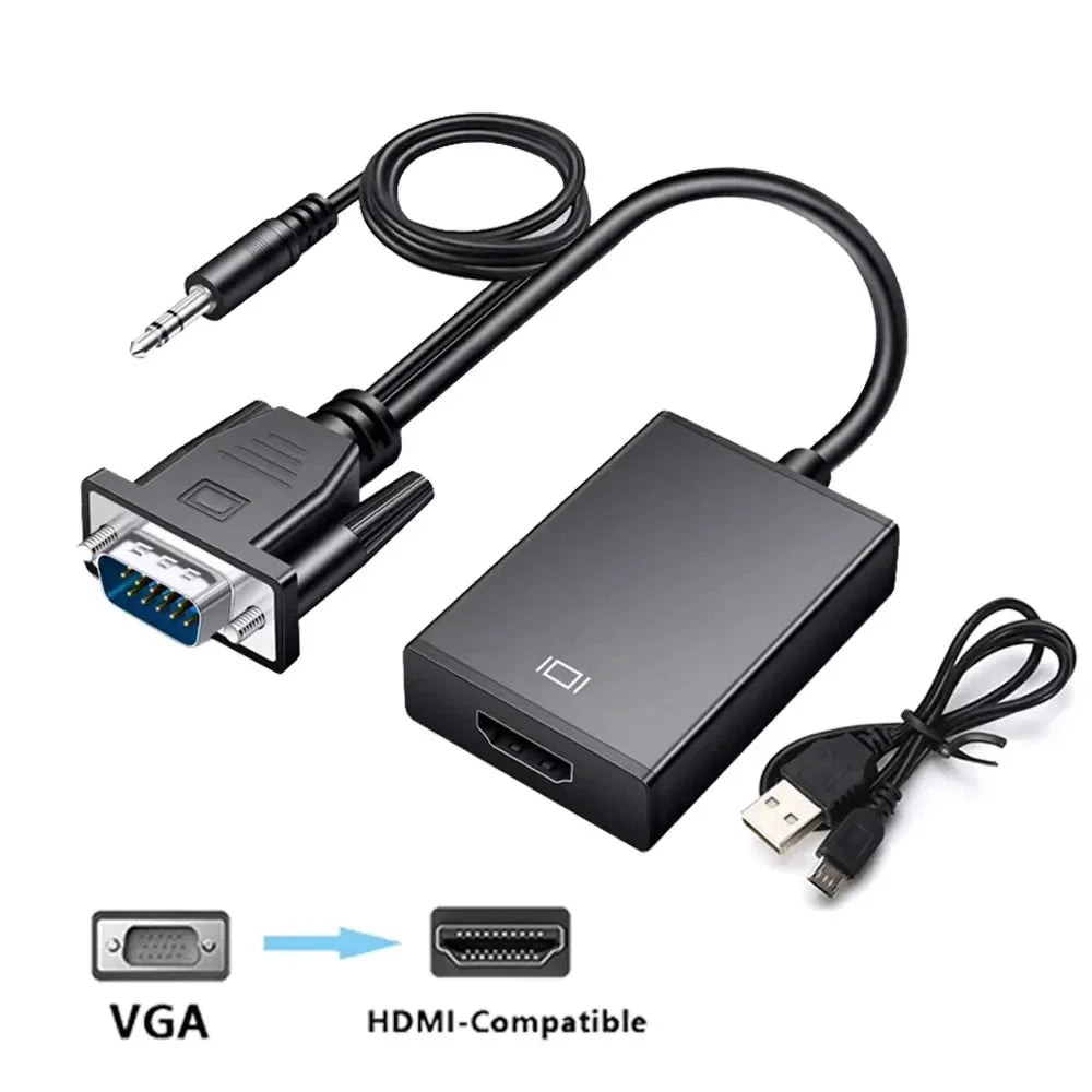 VGA to HDMI-Compatible Converter | Audio Video Adapter for Laptop PC TV Projector alternate view
