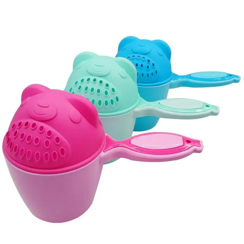 1PC Baby Cartoon Bear Bathing Cup Newborn Kid Shower Shampoo Cup Bailer Baby Kids Shower Water Spoon Bath Wash Cups