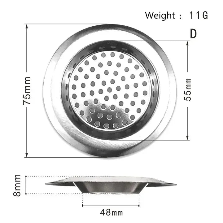 Kitchen Sink Strainer | Stainless Steel Mesh Drain Filter for Sink and Bathroom close-up view