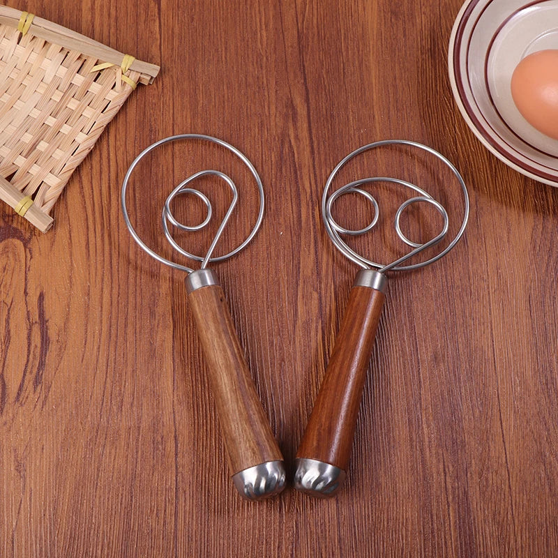 Danish Dough Whisk | Stainless Steel Mixing Rod for Baking lifestyle view