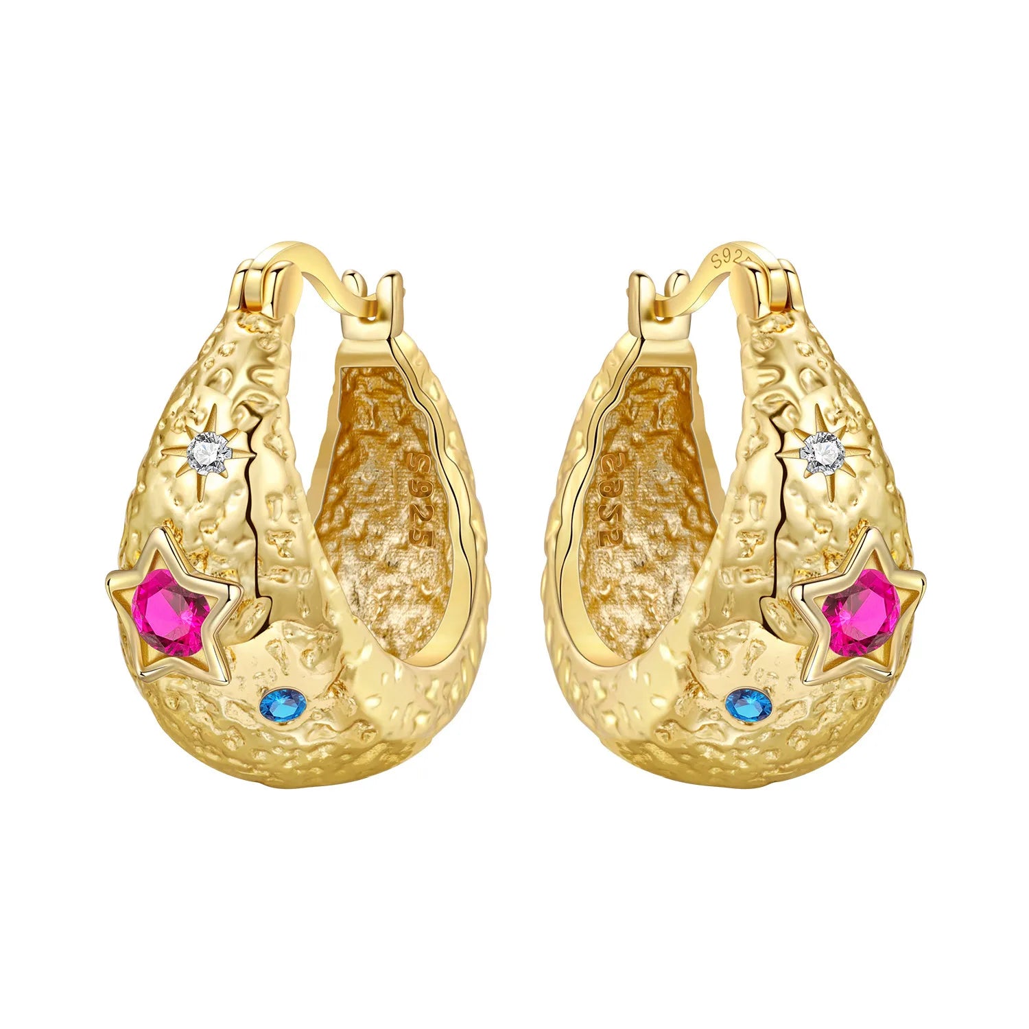 Orstarry S925 Sterling Silver 18k Gold Modern Square Earrings Hoop Earrings For Women lifestyle view
