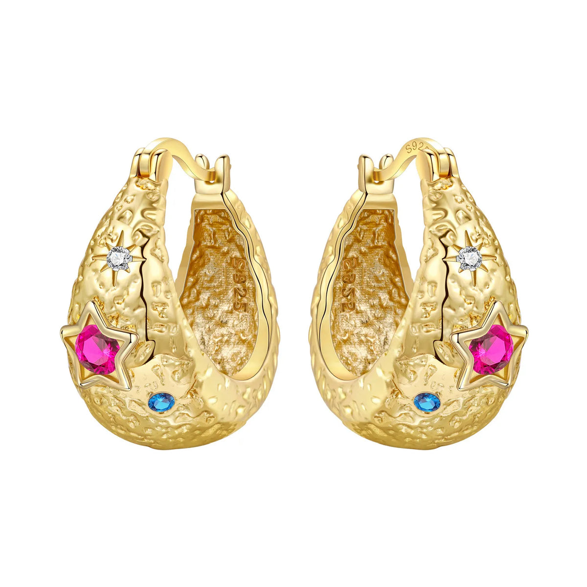 Orstarry S925 Sterling Silver 18k Gold Modern Square Earrings Hoop Earrings For Women lifestyle view