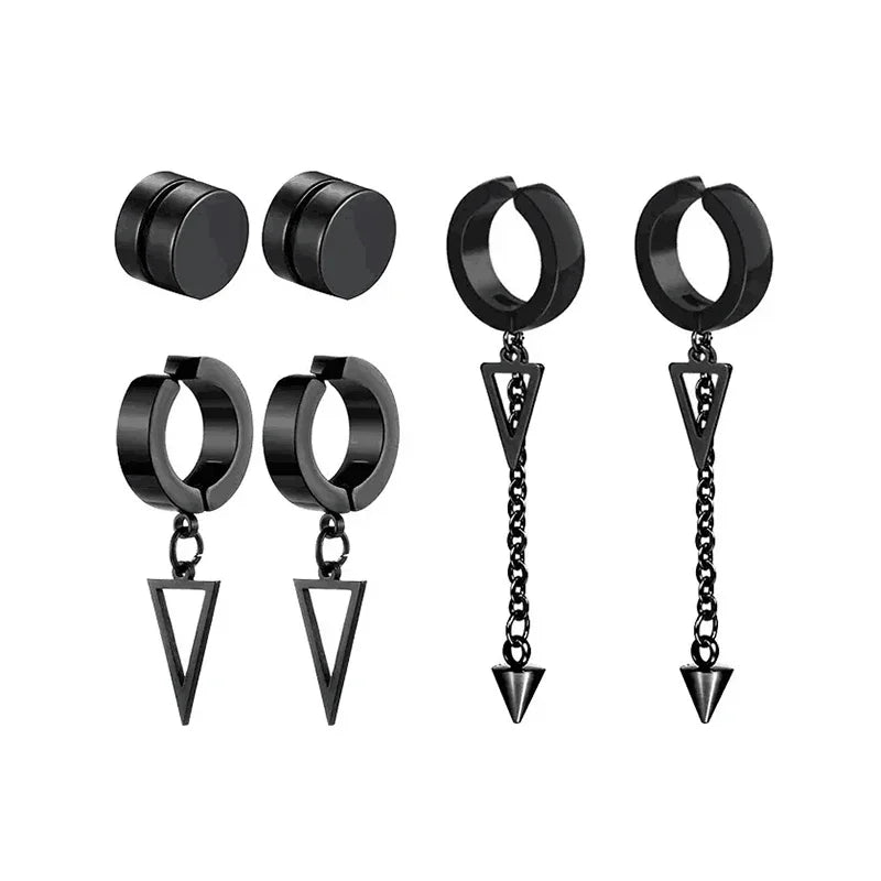 1 pairs No Piercing Earrings Titanium Steel Clip-on Fake Earring Round Ear Clip For Wo close-up view