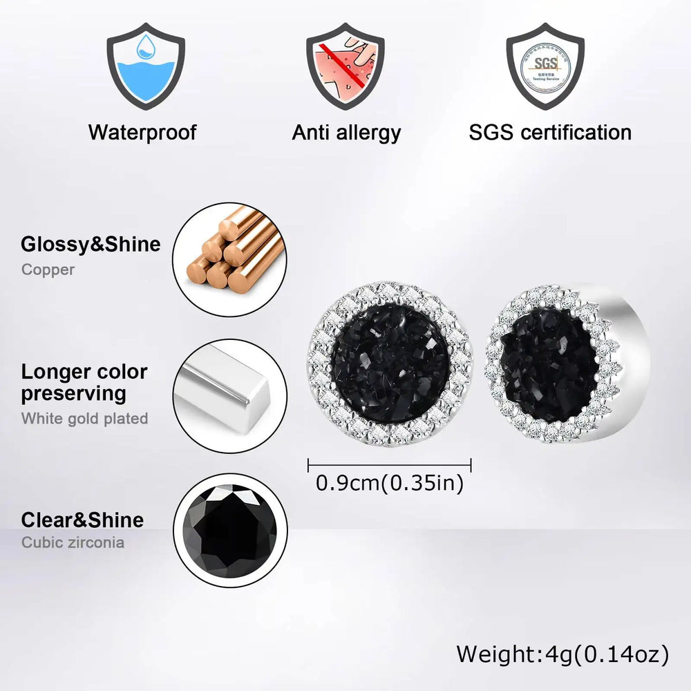 Vnox Magnetic Clip Earrings Non Piercing, Hip Hop Zircon Studs for Men Women, Fashion alternate view