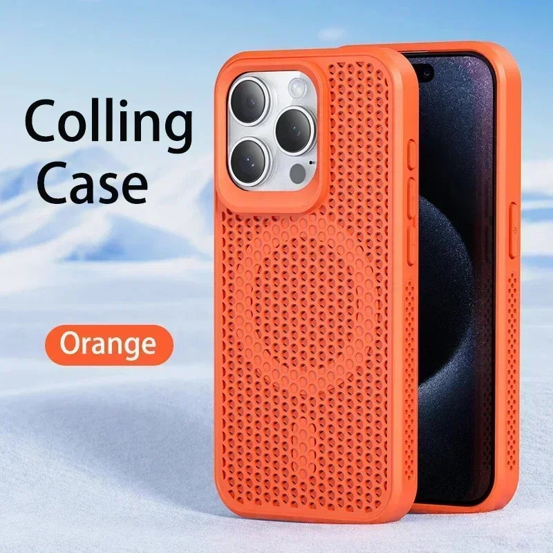 Cooling Heat Dissipation Phone Case For iPhone 17 18 16 15 14 13 12 11 Pro Max Breatha close-up view