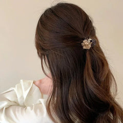 Acrylic Camellia Small Hair Claw Clips for Women Girls Retro Hairpin Headband for Hair Accessories Headwear Ornament