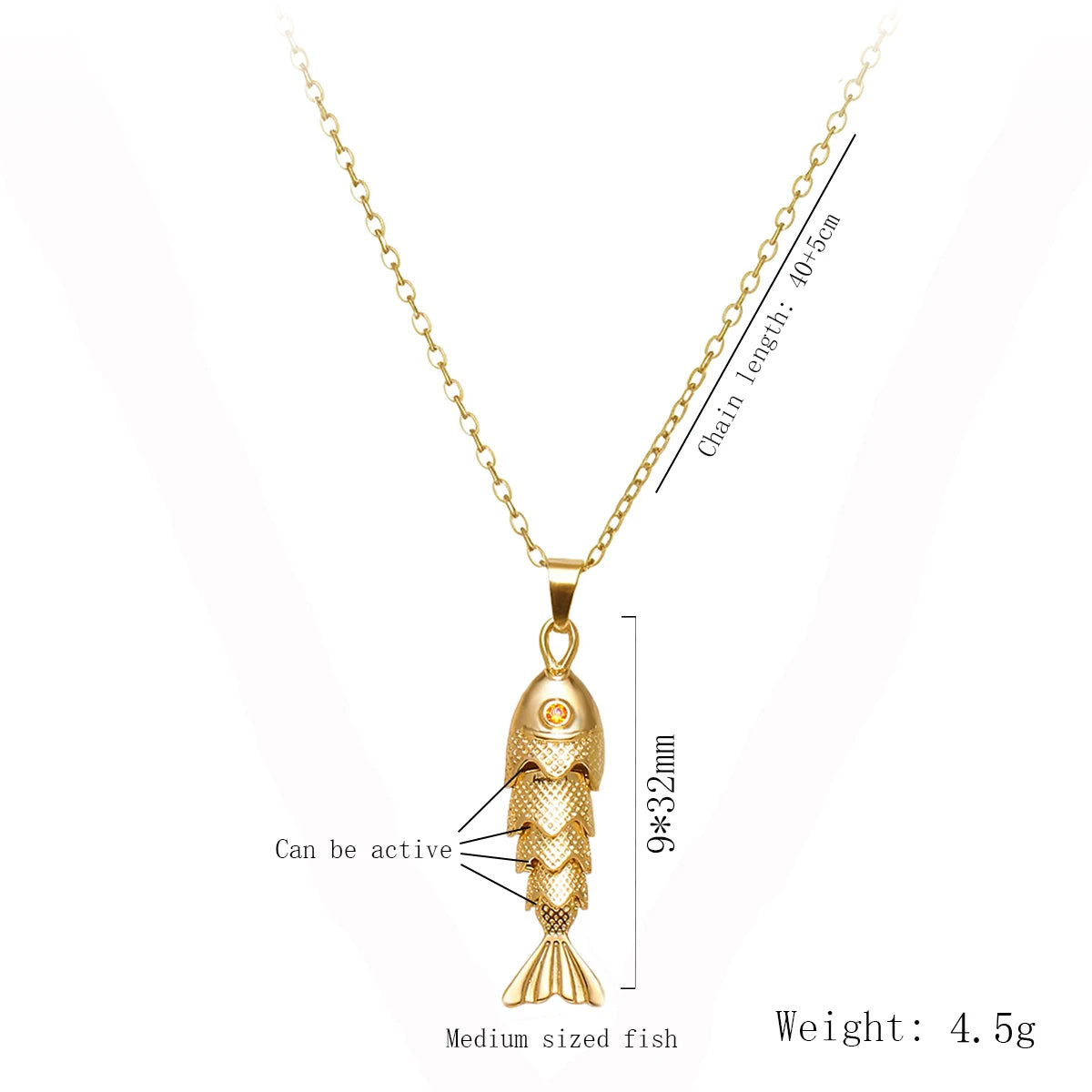 Trendy Gold-Plated Retro Personality Agile Small Fish Necklace for Women Anti-Allergi lifestyle view