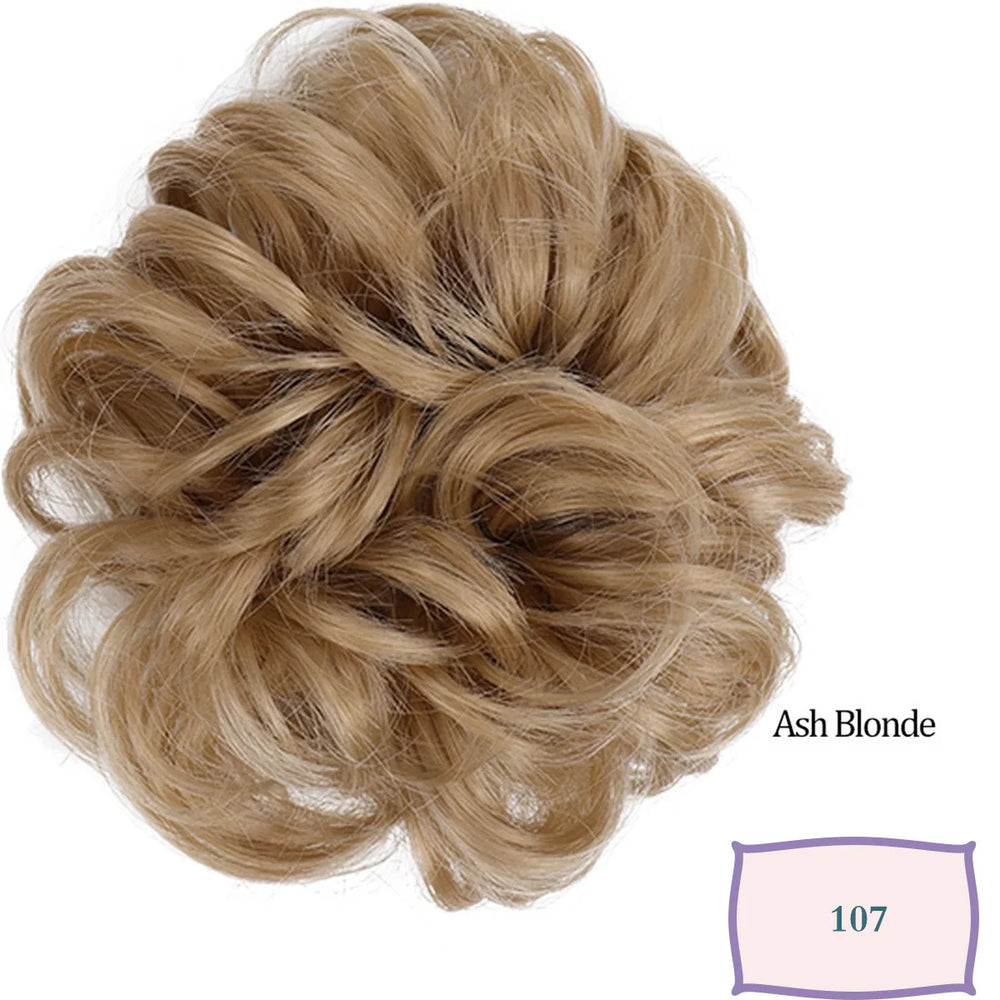 Synthetic Messy Hair Bun Chignon Scrunchies Fake Hair Band Braid Elastic Hairpiece Ta alternate view