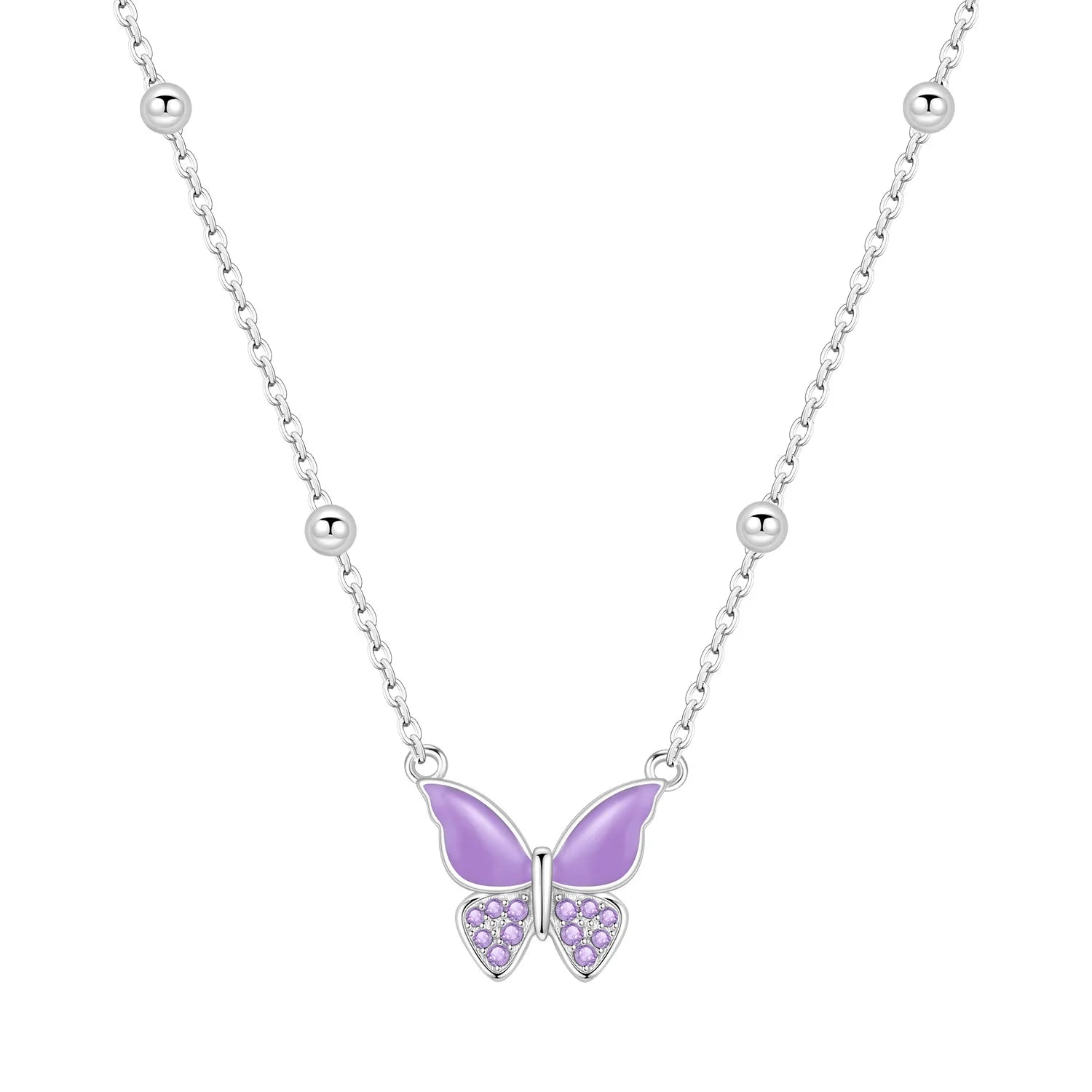 Romantic Pink Crown Heart Pendant Necklace Genuine 925 Sterling Silver Elegant Fine Jewe detail view