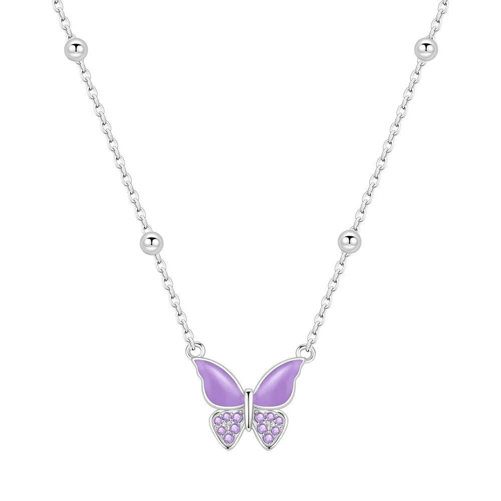 Romantic Pink Crown Heart Pendant Necklace Genuine 925 Sterling Silver Elegant Fine Jewe detail view