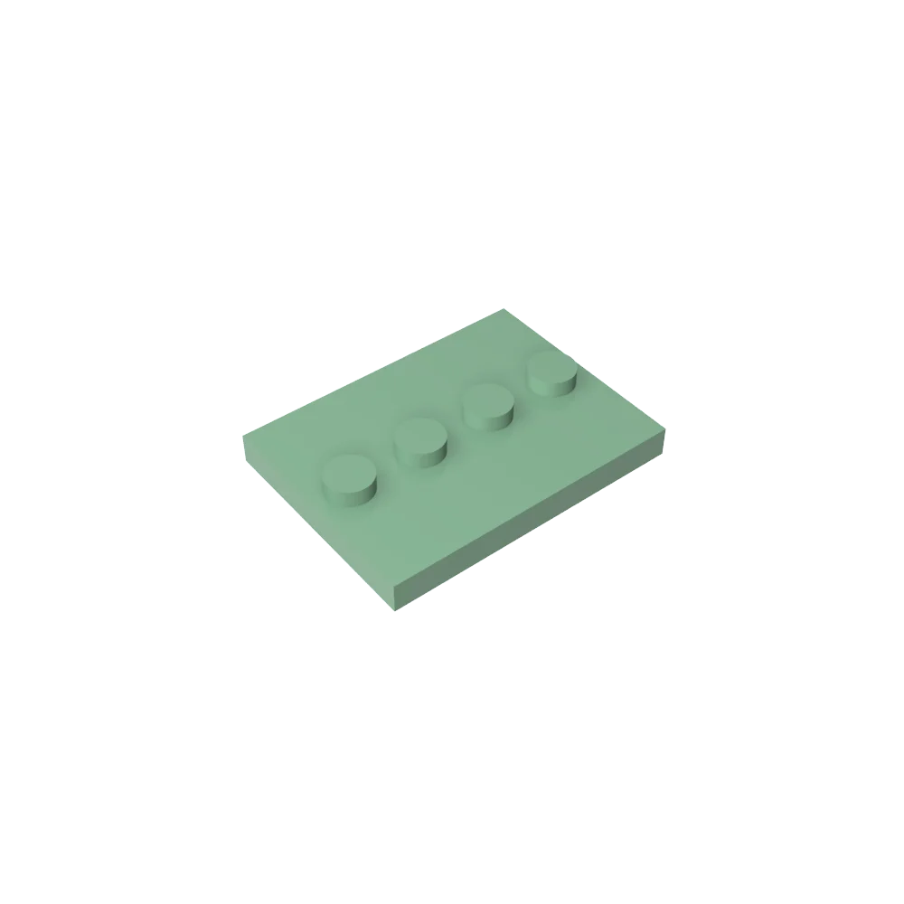 Gobricks GDS-980 Tile, Modified 3 x 4 with 4 Studs in Center | Compatible Building Bl alternate view