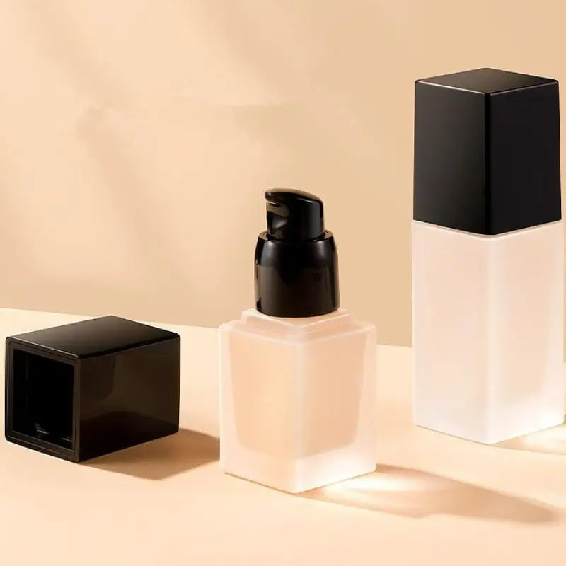 Empty Pump Bottle Glass Liquid Foundation Container | Refillable 15/30ml Travel Bottl lifestyle view