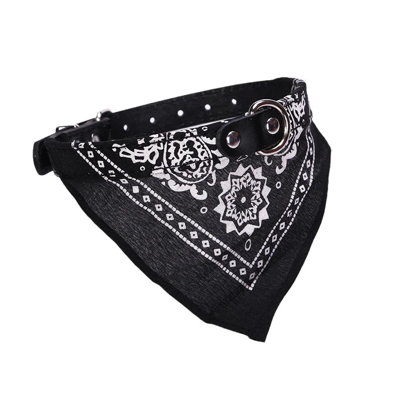 PU Cat Dog Collar with Scarf for Small Medium Dogs Chihuahua Corgi Puppy Adjustable C alternate view