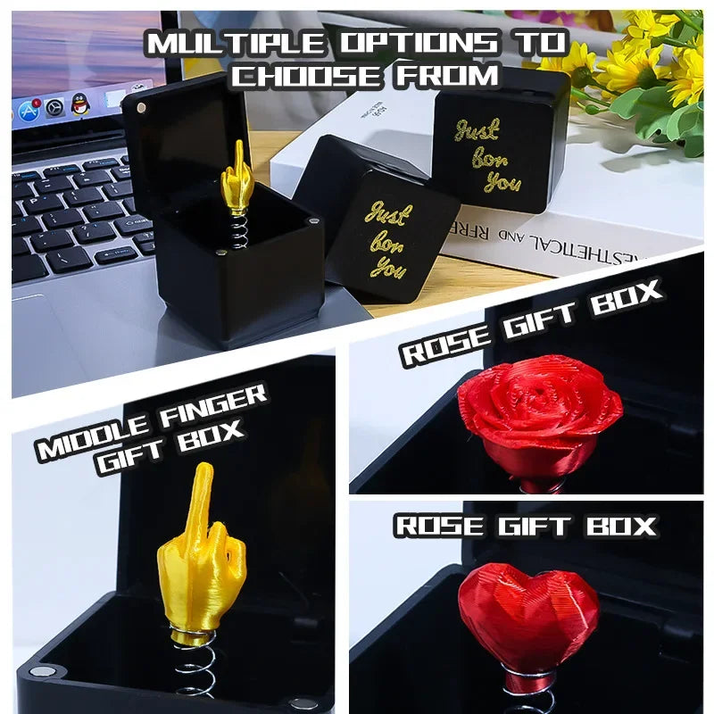 3D Middle Finger in a Box | Funny Novelty Gift for Office Desk Prank lifestyle view