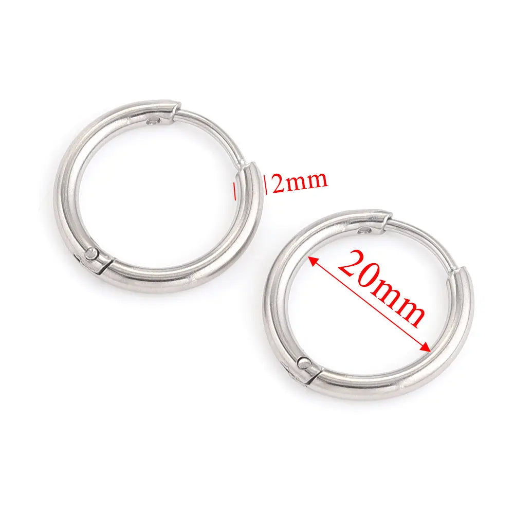 6pcs Stainless Steel Hoop Earrings Set | Hypoallergenic Korean Style Earrings for Wom lifestyle view