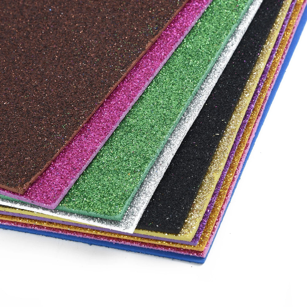 10pcs Glitter EVA Foam Paper Sheets | Soft Sponge Touch Craft Paper for Kids DIY lifestyle view