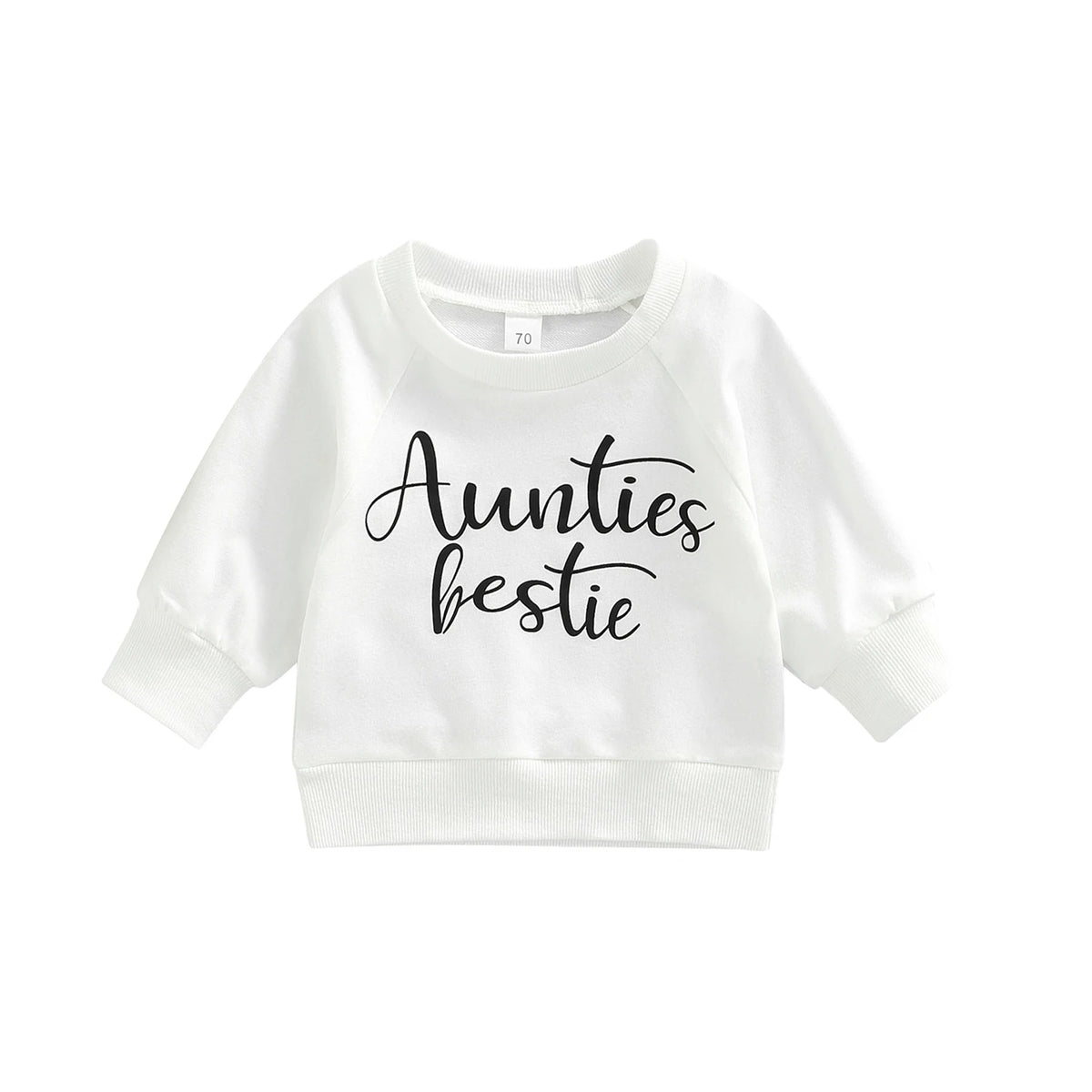 Baby Long Sleeve Letter Print Sweatshirt | Soft Cotton Blend Pullover for Girls close-up view
