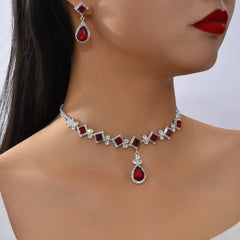 3-piece Women's Claw Chain Series Geometric Droplet Earrings Necklace Set Wedding Banquet Party Holi