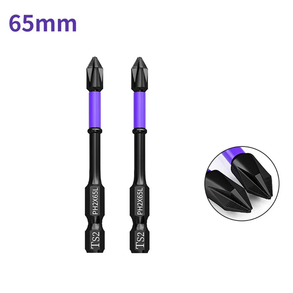 2Pcs Magnetic Batch Heads PH2 Cross Bits | Non-Slip for Screwdrivers and Hand Drills detail view