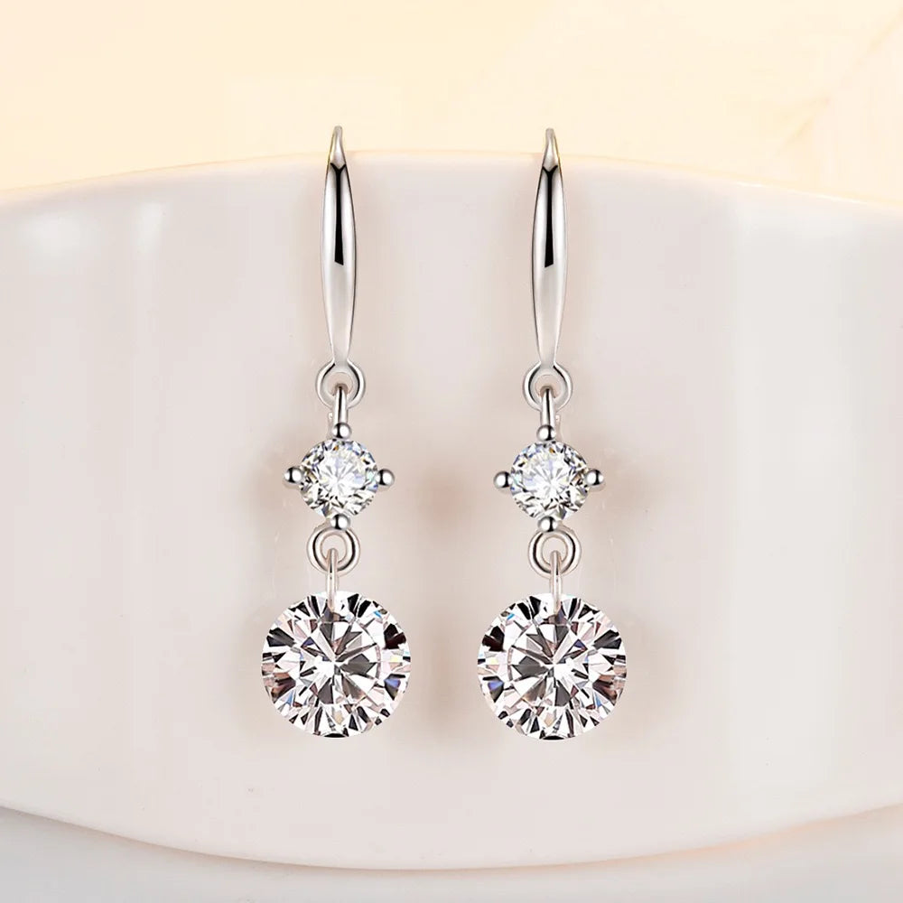 Lihong Women's 925 Sterling Silver AAAAA Zircon Long Earrings Fashion Jewelry for Wed alternate view
