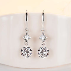 Lihong Women's 925 Sterling Silver AAAAA Zircon Long Earrings Fashion Jewelry for Wed alternate view