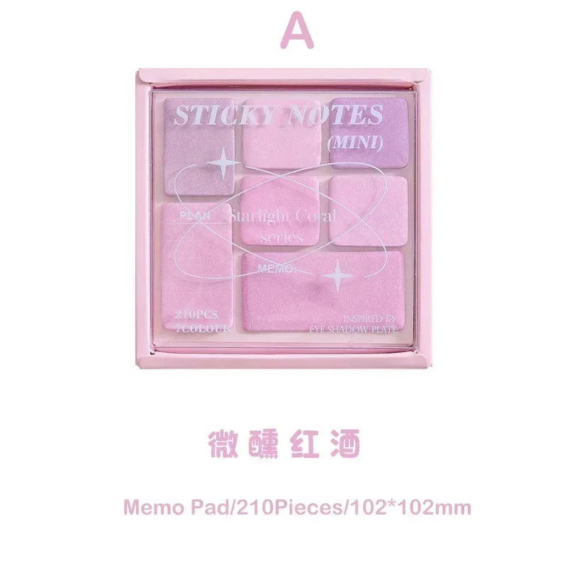 Colorful Aesthetic Sticky Notes | 210pcs Memo Pad Set for Scrapbooking additional angle