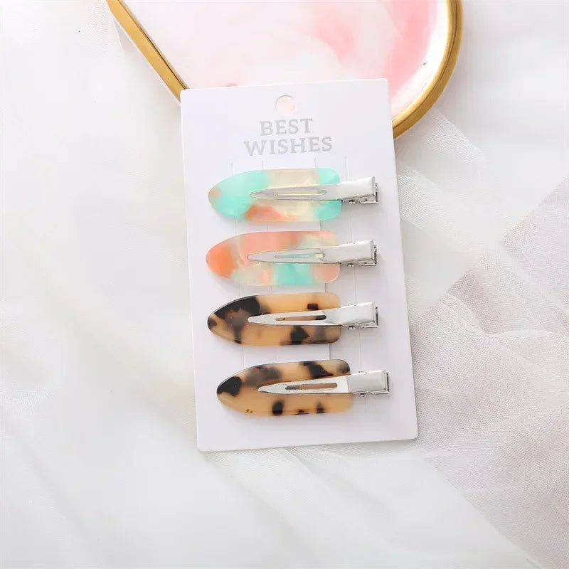 Set 4/2 Pcs No Bend Crease Seamless Hair Clips Fringe Hairpin Duckbill Clip Makeup Bangs Fixed Side Bangs Salon Styling Headwear