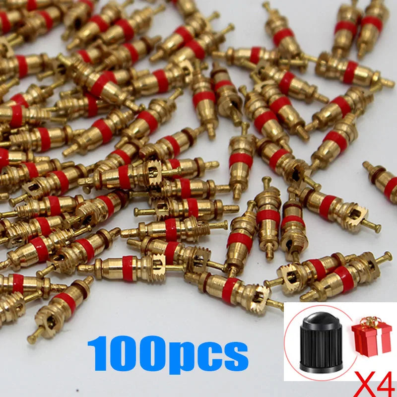 Copper Valve Core Car Motorcycle Bike Tire Valve Core American/US Vacuum Tyre Valve St close-up view