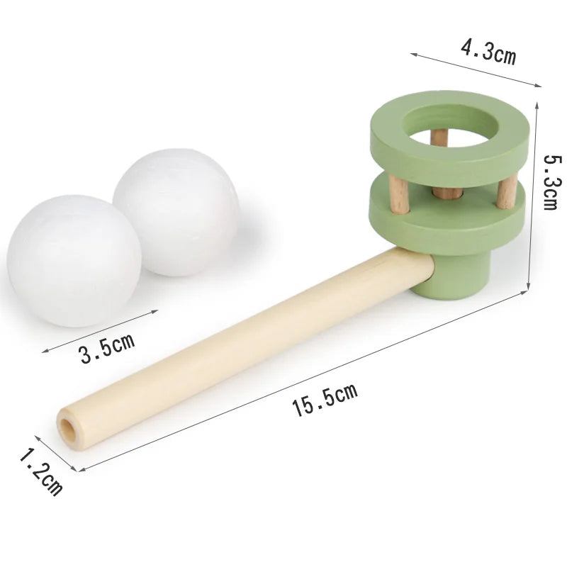 Wooden Balance Blowing Toys Blowing Pipe Whistles Balls Toys Floating Blow Pipe Balls alternate view
