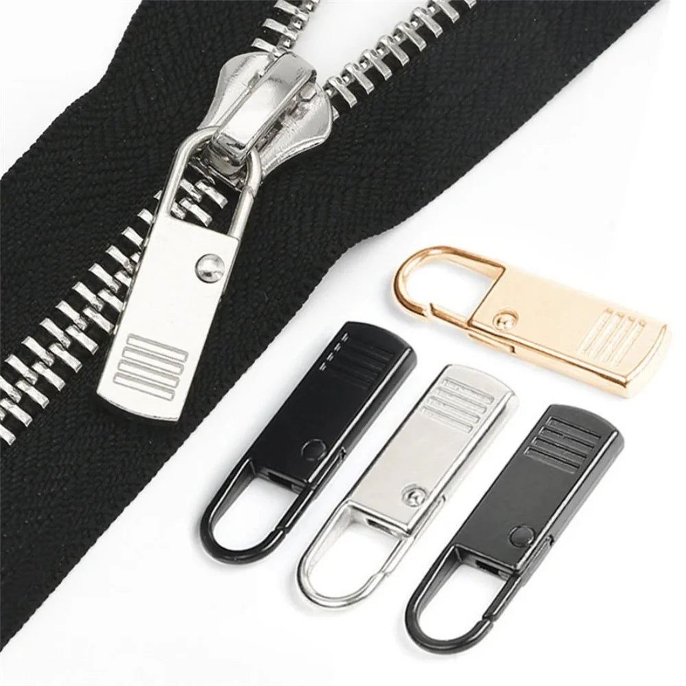5pcs black Detachable Zipper Pull, Replacement Zipper Accs For jeans & Backpack, sewin close-up view