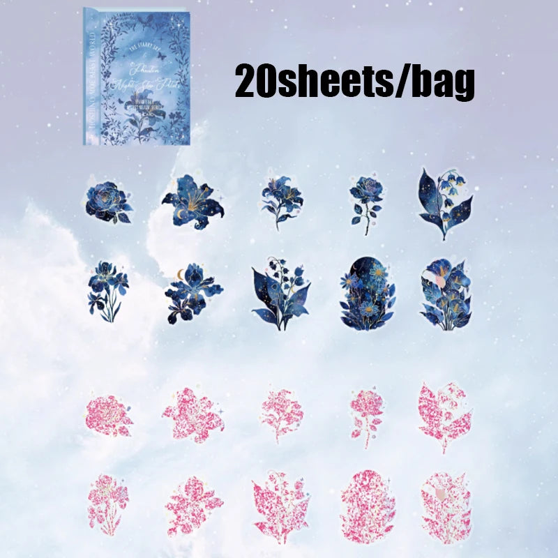 Mr. Paper 20pcs Floral Encounter PET Stickers | Botanical Theme Journal Decor additional angle
