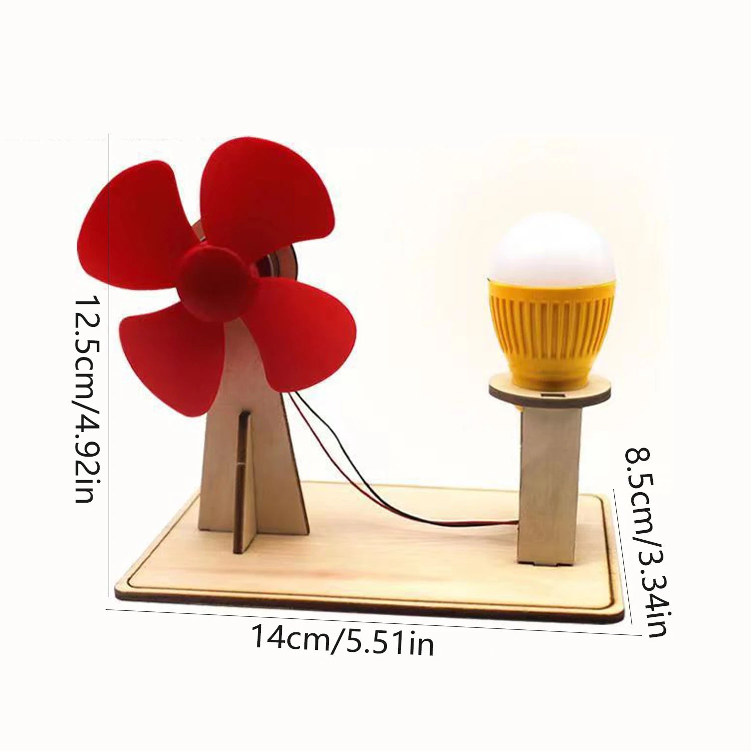 Wooden Wind Generator Model Kids Science Toy Funny Technology Physics Kit Educational lifestyle view
