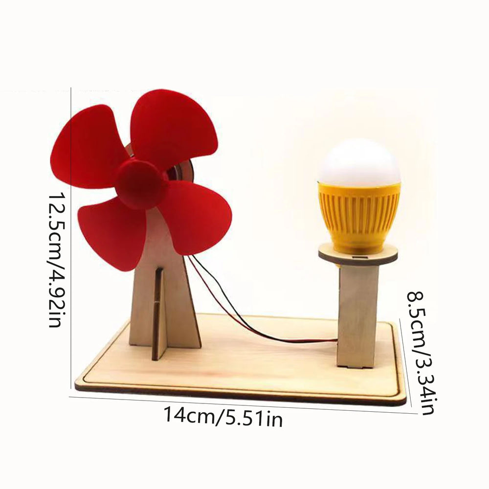 Wooden Wind Generator Model Kids Science Toy Funny Technology Physics Kit Educational lifestyle view