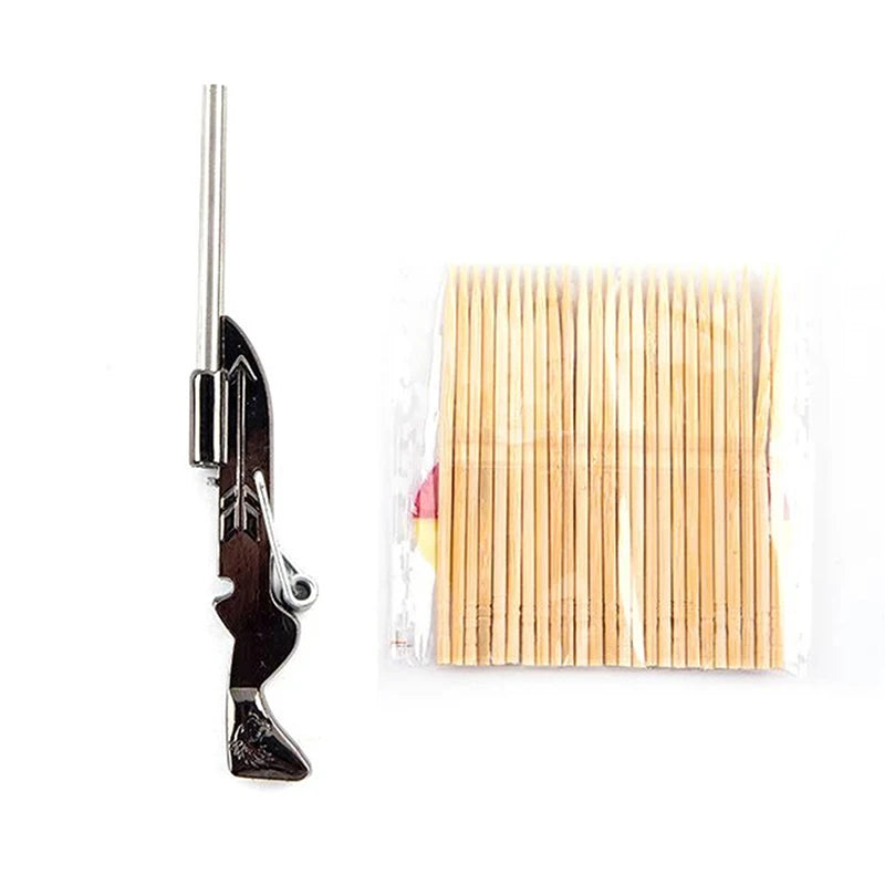 Mini Toothpick Gun | Metal Shooting Toy for Fun and Decompression close-up view