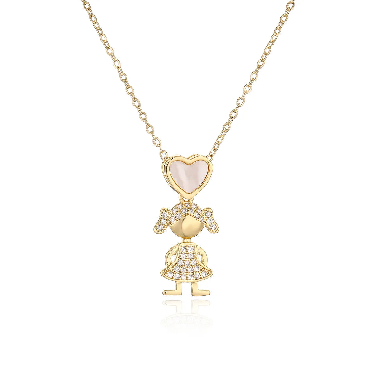 Luxury Gold-Plated Heart-Shaped Pendant Necklace for Boys And Girls Korean Trend Nich alternate view