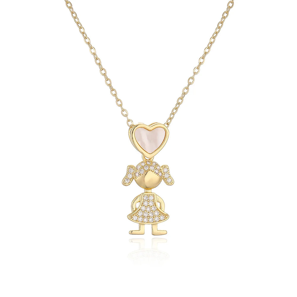 Luxury Gold-Plated Heart-Shaped Pendant Necklace for Boys And Girls Korean Trend Nich alternate view