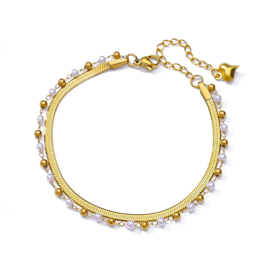 Colorful Boho Drops Anklets For Women Gold Color Stainless Steel Geometric Anklet Lux alternate view