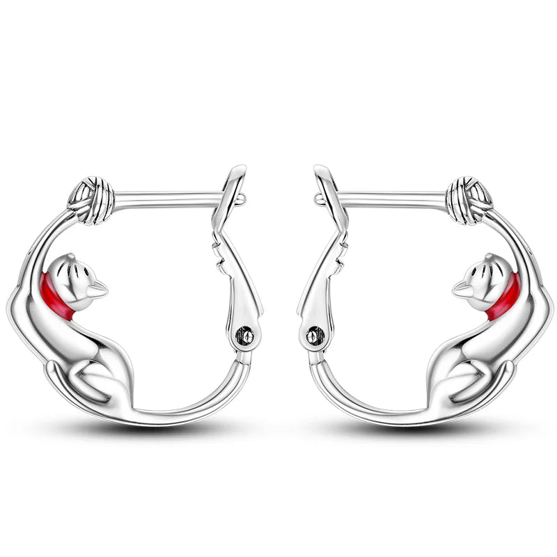 Hot Classic Original 925 Sterling Silver Earrings Colorful Circle Hoop Earrings For Wome detail view