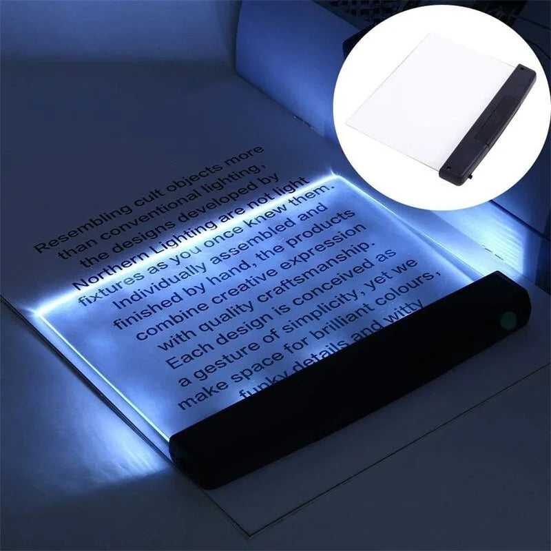 Flat Panel LED Book Light | Eye-Caring Portable Reading Lamp for Bed Travel lifestyle view
