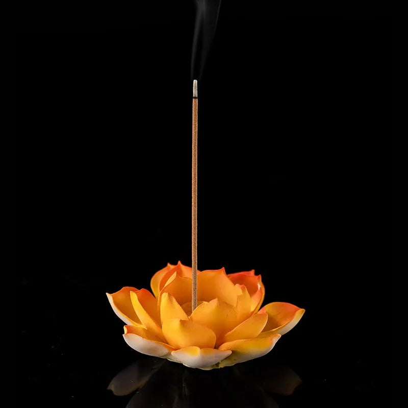 Ceramic White Lotus Incense Burner | Home Decor Stick Holder for Office Teahouse additional angle