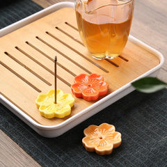 Ceramic Cherry Blossom Incense Holder | Aromatherapy Burner for Home & Office detail view