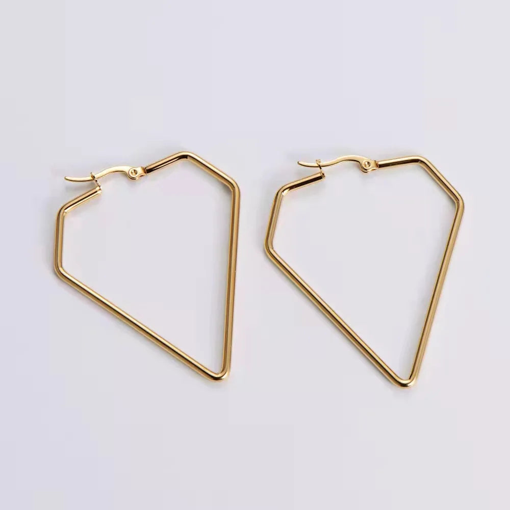 Trendy Hollow Heart Earring Cuff | Fashion Hoop Earrings for Women detail view