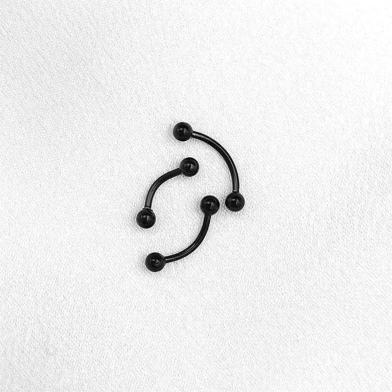 6Pcs Eyebrow Piercing Banana Shape Lip Ring Stainless Steel Curved Barbell Stud Helix close-up view